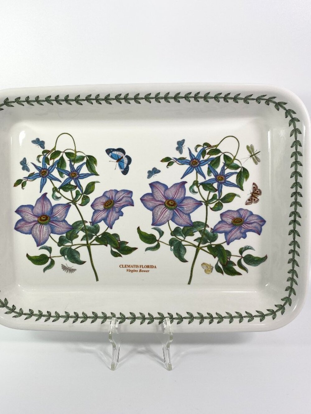 Portmeirion Botanic Garden Clematis Florida Lasagna Baker Baking Dish 14”